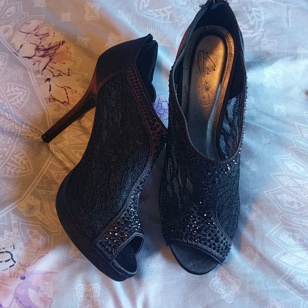 Fancy Black Prom Shoes